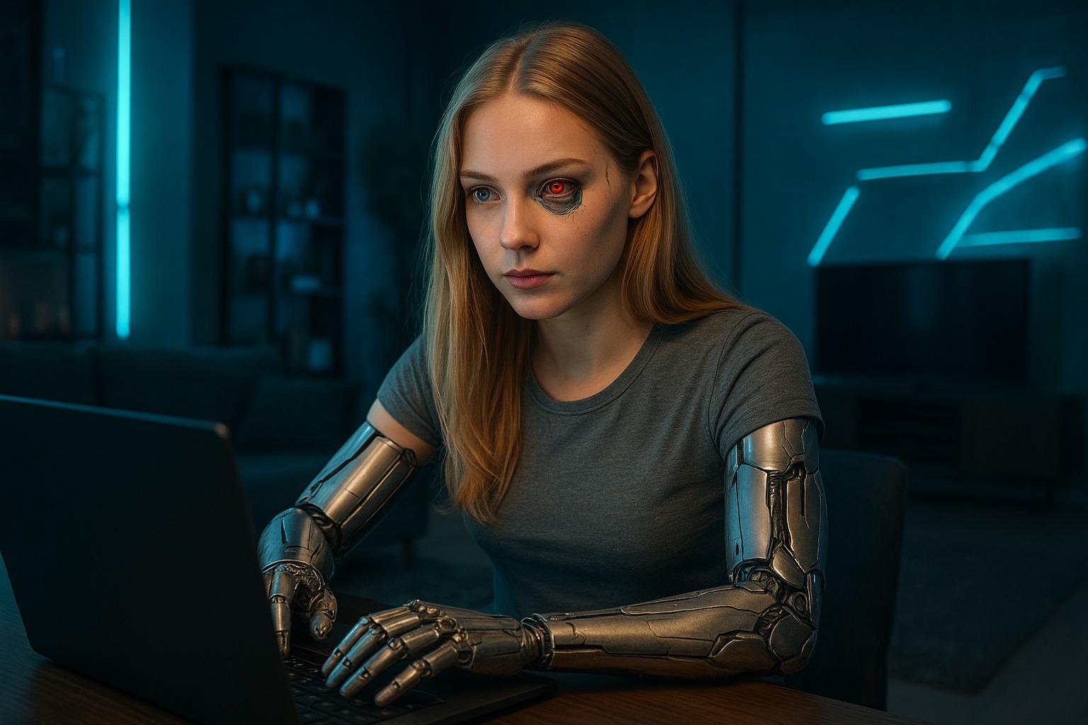 Robotvrouw, met AI gemaakt